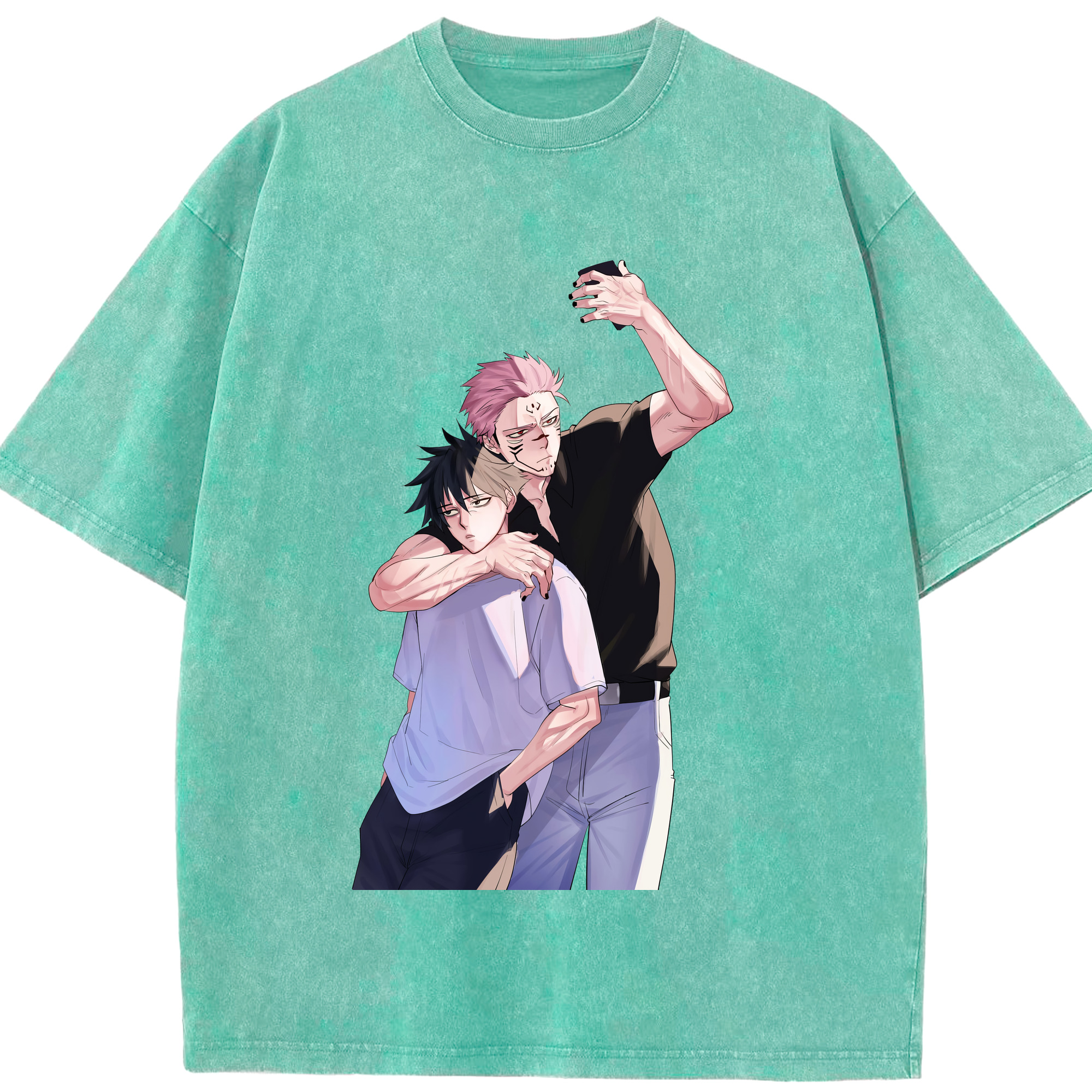 （画像用） 呪術廻戦 Jujutsu Kaisen 綿100% ヴィンテージ風 半袖Tシャツ（フロントプリント）